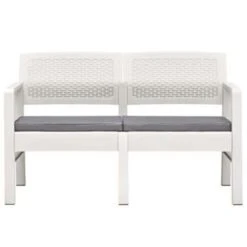 VidaXL 4-delige Loungeset Met Kussens Kunststof Wit -Madison Verkoopwinkel b03259d9db854303a1328251f1dfa99e