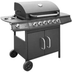 VidaXL Gasbarbecue 6+1 Kookzone Zwart -Madison Verkoopwinkel b2f9ee5b08de428a9f25f91a472c4e0b