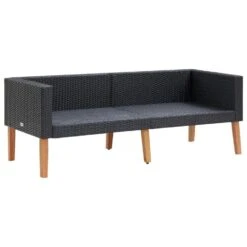 VidaXL Tuinbank 2-zits Met Kussens Poly Rattan Zwart -Madison Verkoopwinkel b6de9bad3fb14f4587fff1a9f1c48d3c