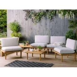 Beliani FRASCATI Loungeset - Acaciahout - Grijs - 6-delig -Madison Verkoopwinkel da34fbf6367d4a50bd943c138985a81a
