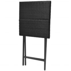 VidaXL 3-delige Bistroset Inklapbaar Staal Poly Rattan Zwart -Madison Verkoopwinkel df7558eaeccf4a968acd73720c39ed10