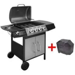 VidaXL Gasbarbecue 4+1 Kookzone Zwart En Zilver -Madison Verkoopwinkel f03e2c89c50944a190da2053bef71021